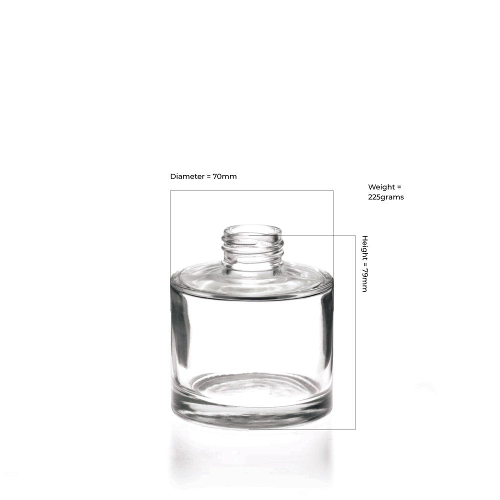 100ml Clear Glass Round Diffuser Bottle - Glass - Diffuser Glass - Colorlites