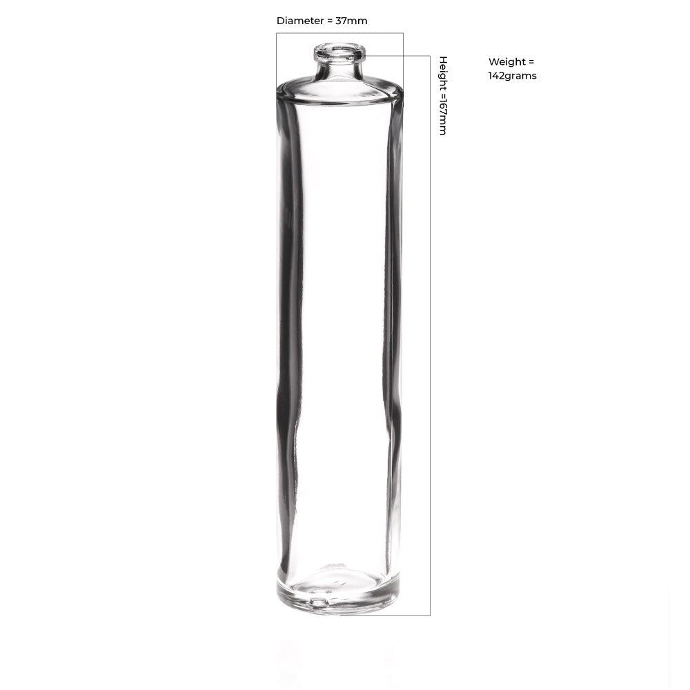 100ml Clear Glass Tall Round Cuban Bottle - Glass - Fragrance Glass - Colorlites