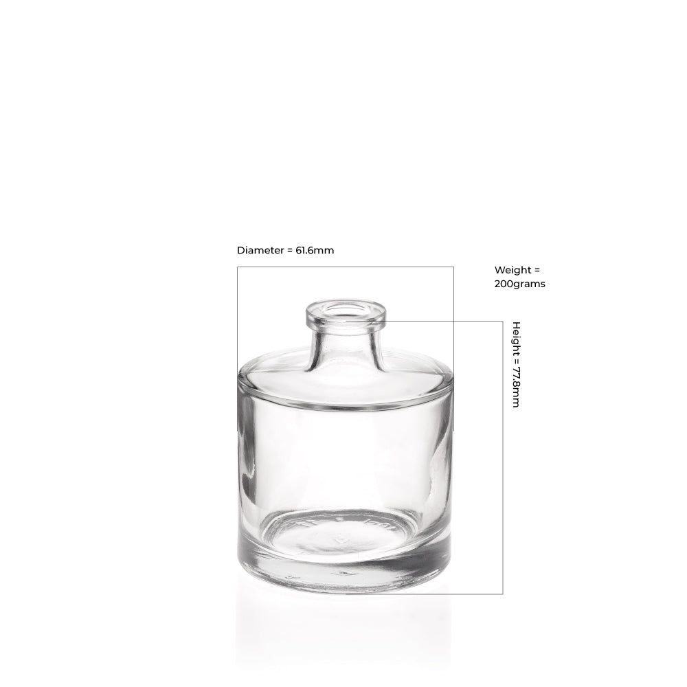 100ml Lia Clear Glass Round Diffuser Bottle (Cork Neck) - Glass - Diffuser Glass - Colorlites