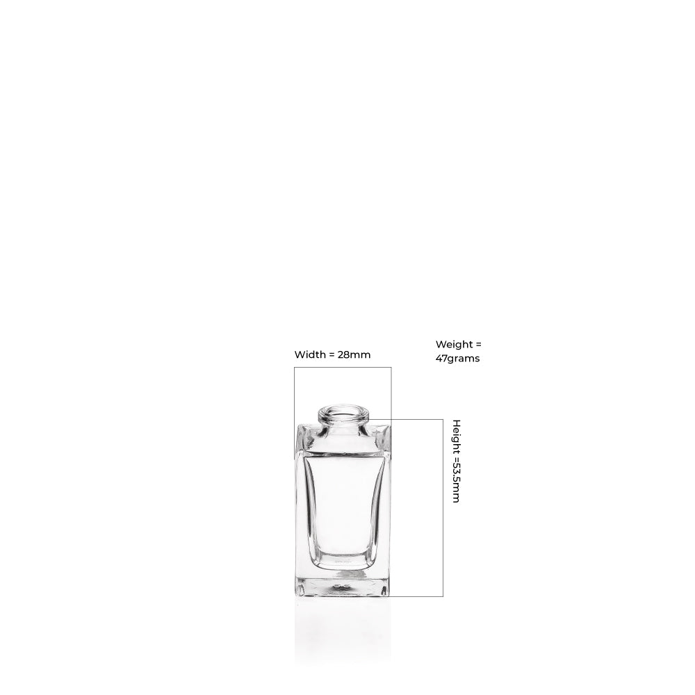 15ml Clear Glass Square Klee Bottle - Glass - Fragrance Glass - Colorlites