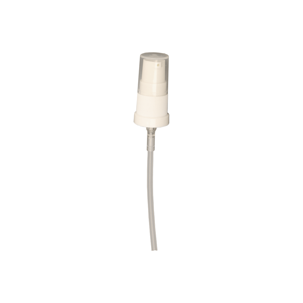 G18 White Pump & Clear Overcap (18mm White Treatment Pump) - Caps - Dropper Caps - Colorlites