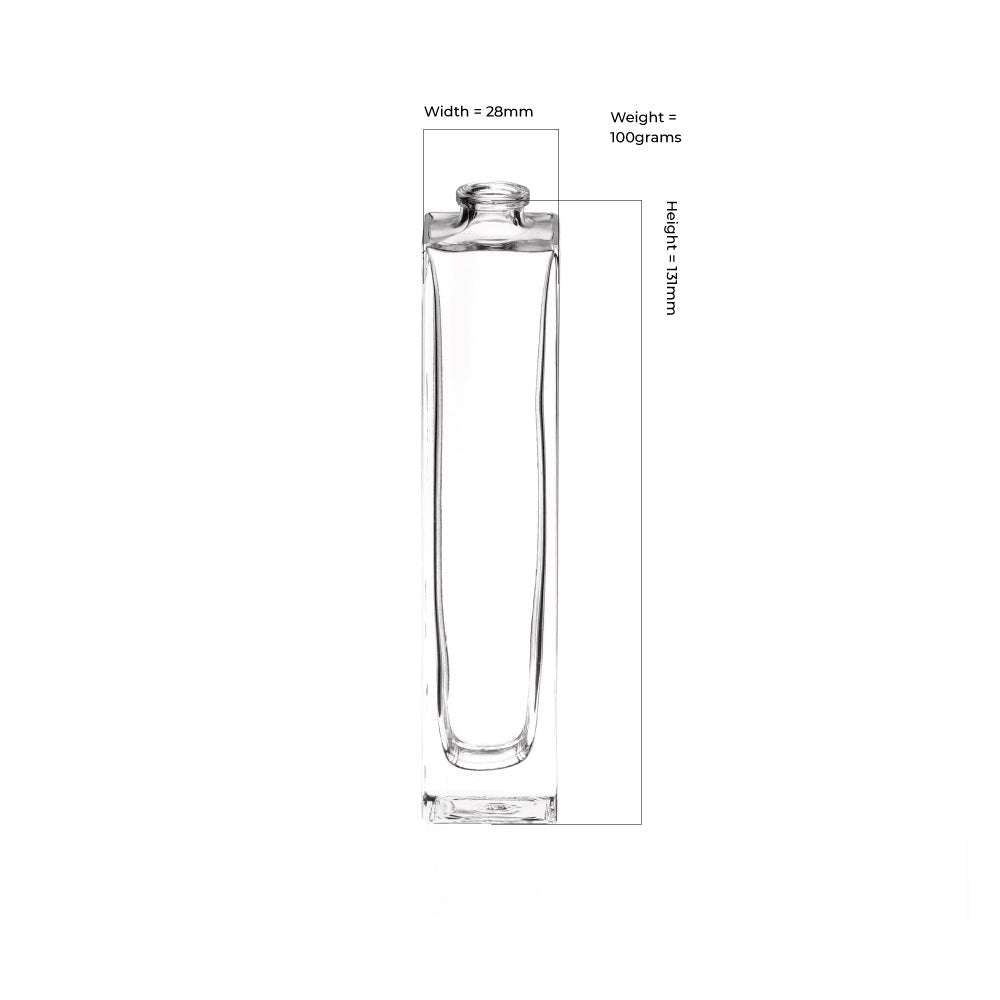50ml Clear Glass Square Klee Bottle - Glass - Fragrance Glass - Colorlites