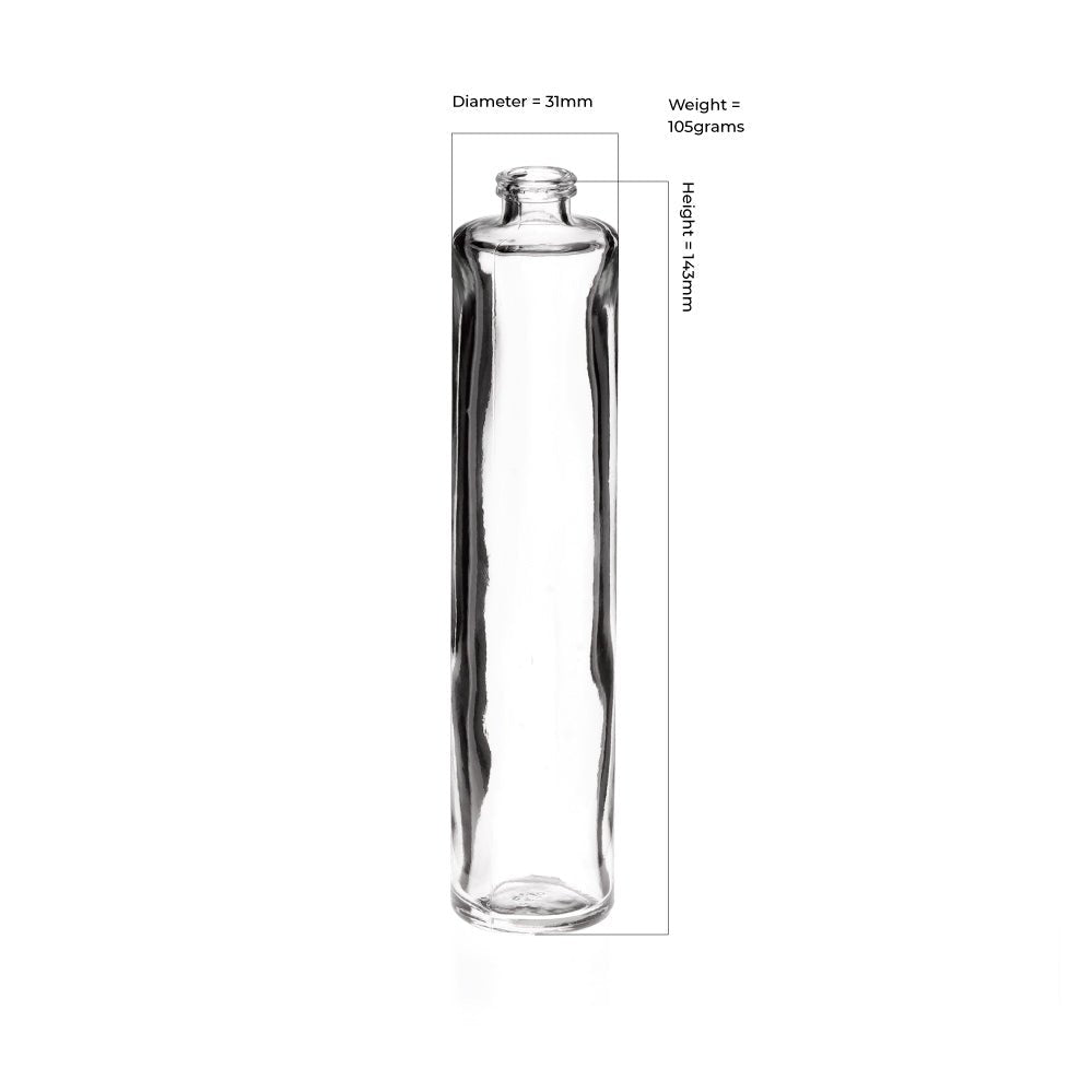 50ml Clear Glass Tall Round Cuban Bottle - Glass - Fragrance Glass - Colorlites
