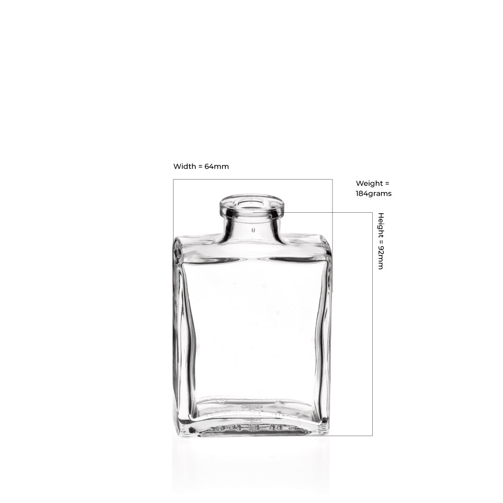 100ml Capri Clear Glass Rectangular Diffuser Bottle (cork neck) - Glass - Diffuser Glass - Colorlites