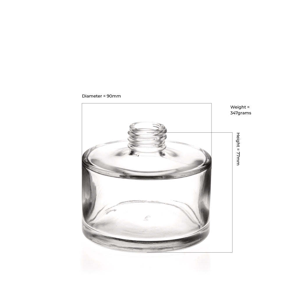 Squat Round 200ml Diffuser Bottle (Screw Neck) - Glass - Diffuser Glass - Colorlites