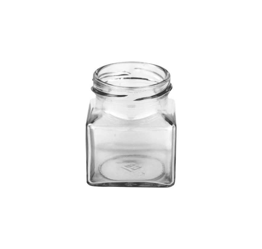 130ml Clear Glass Square Jar - Glass - Food Glass - Coloured Bottles