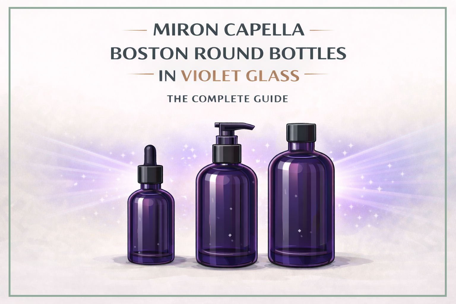 Miron Capella Boston Round Cosmetic Bottles in Violet Glass | Coloured ...