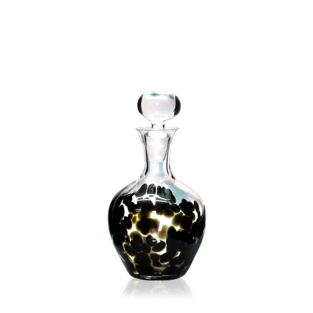 Espezo Glassware - Luxury Oval Decanter with a Black Decoration - - Espezo