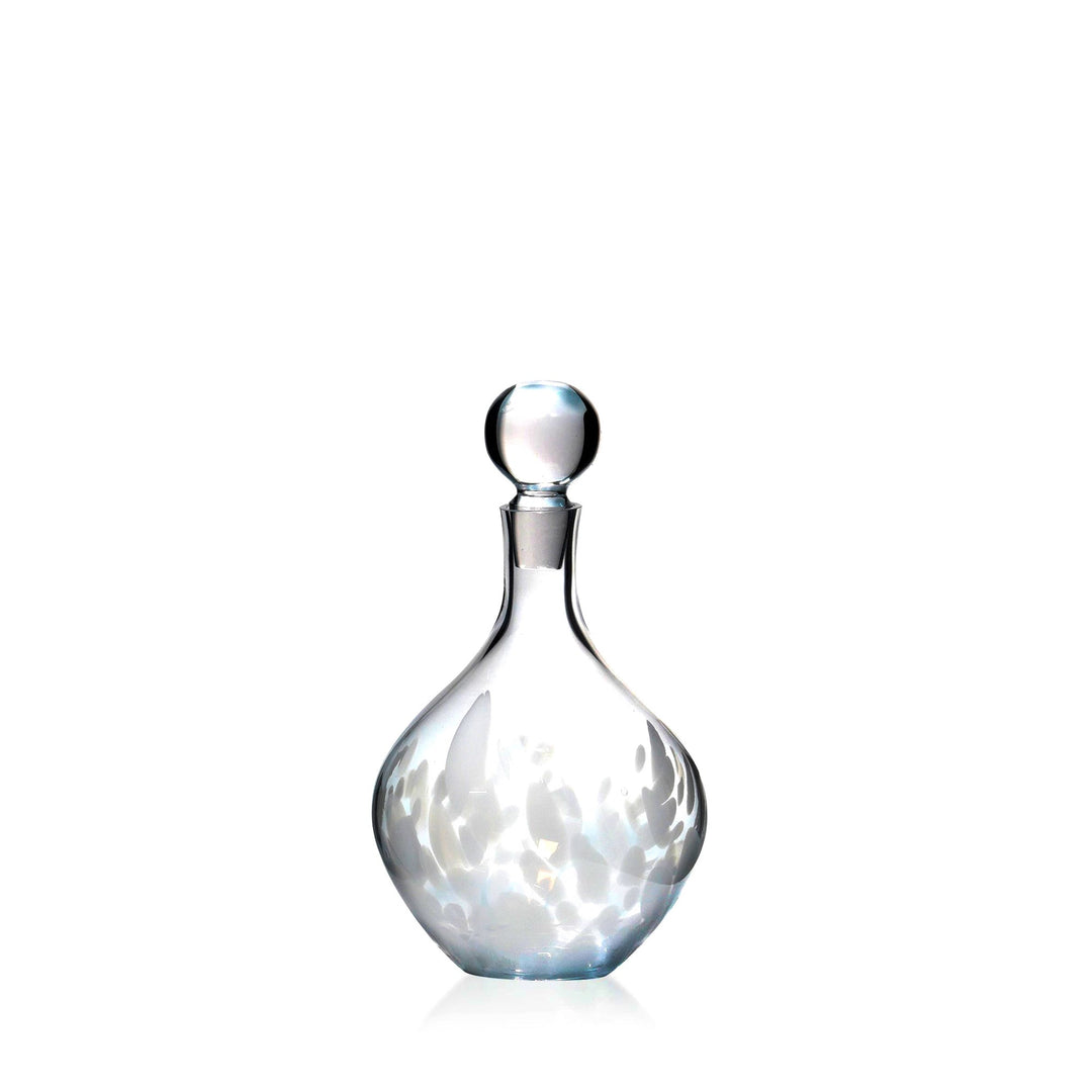 Espezo Glassware - Luxury Slim Neck Decanter with a White Decoration - - Espezo