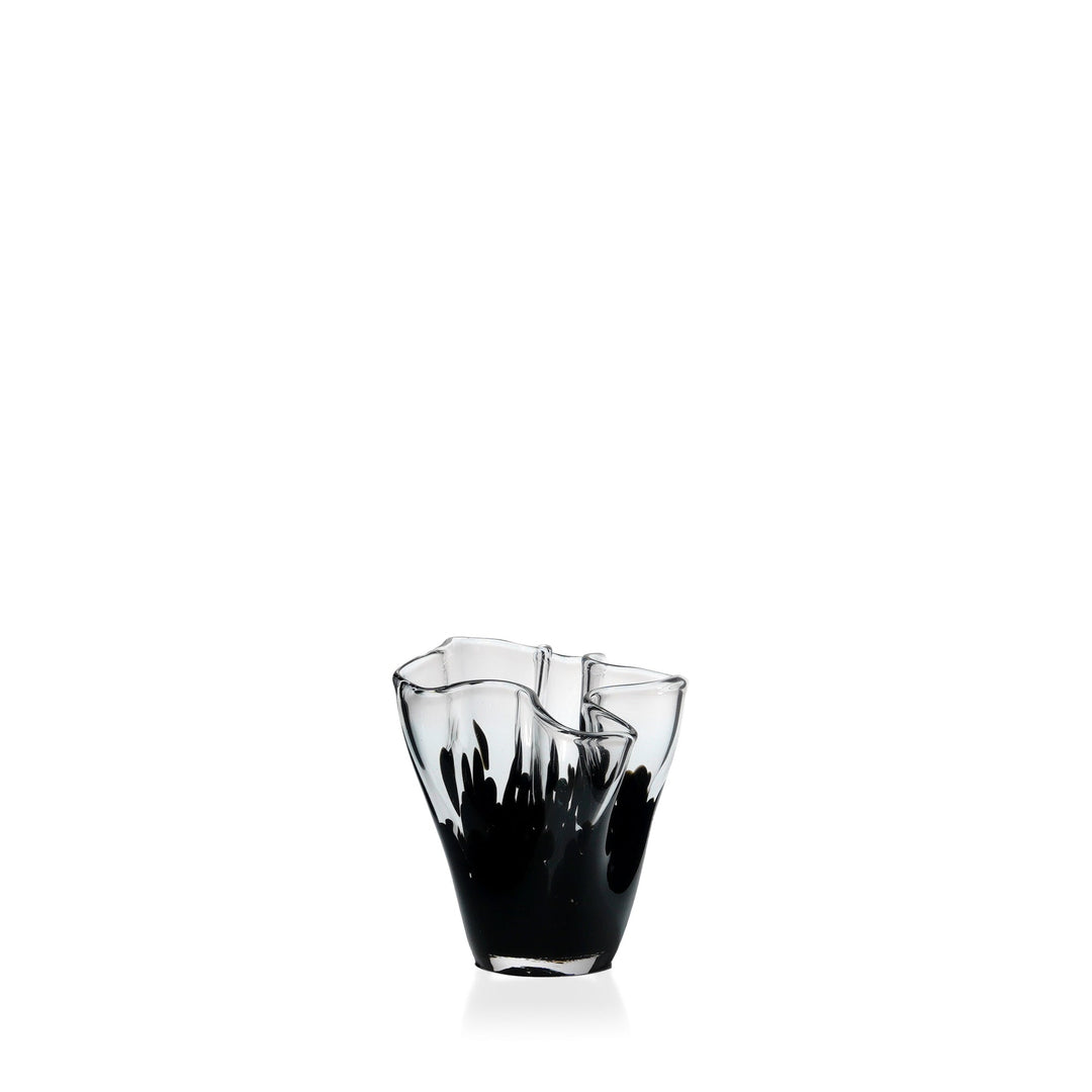 Espezo Glassware - Luxury Flower Neck Vase with a Black Decoration - - Colorlites