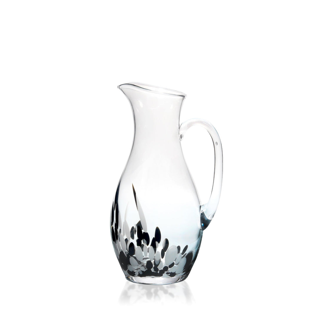 Espezo Glassware - Luxury Skinny Jug with a White/Black Decoration - - Espezo