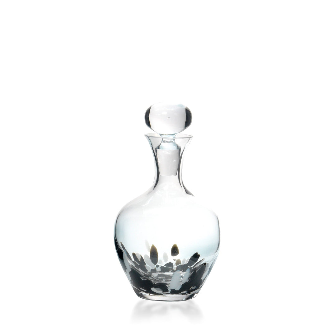 Espezo Glassware - Luxury Oval Decanter with a White/Black Decoration - - Espezo