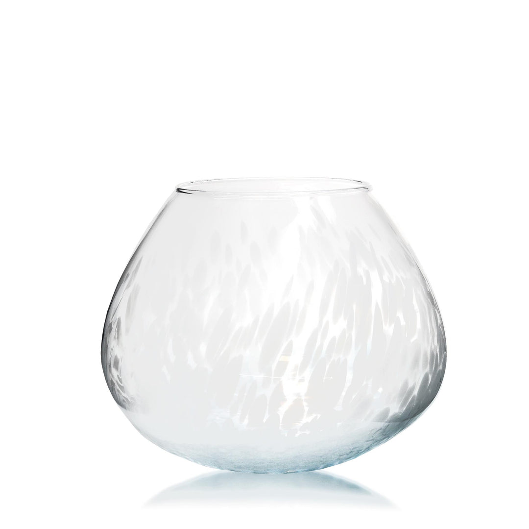 Espezo Glassware - Luxury Narrow Vase with a White Decoration - - Espezo