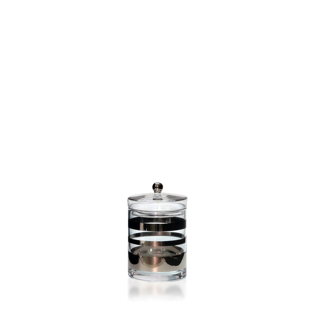 Espezo Glassware - Luxury Glass Jar & Lid with a Platinum Decoration - - Colorlites