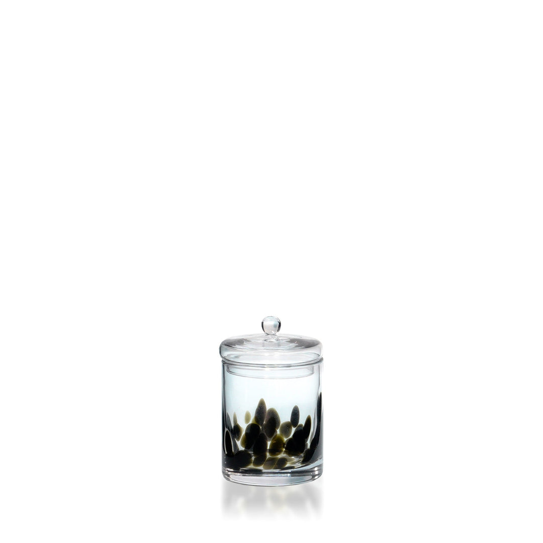 Espezo Glassware - Luxury Glass Jar & Lid with a Black Decoration - - Colorlites