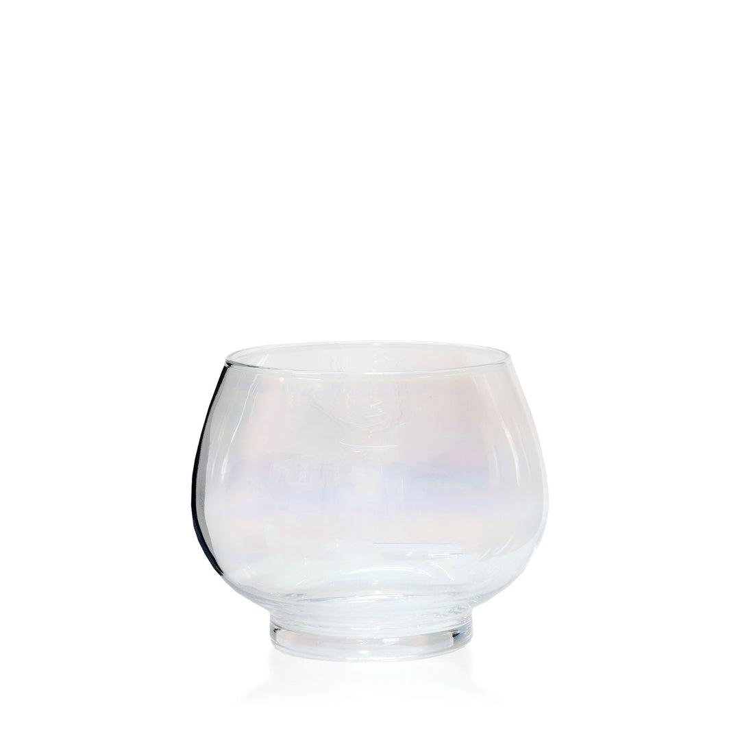 Espezo Glassware - Luxury Large Chunky Glass Bowl & Lid with a Rainbow Decoration - - Colorlites