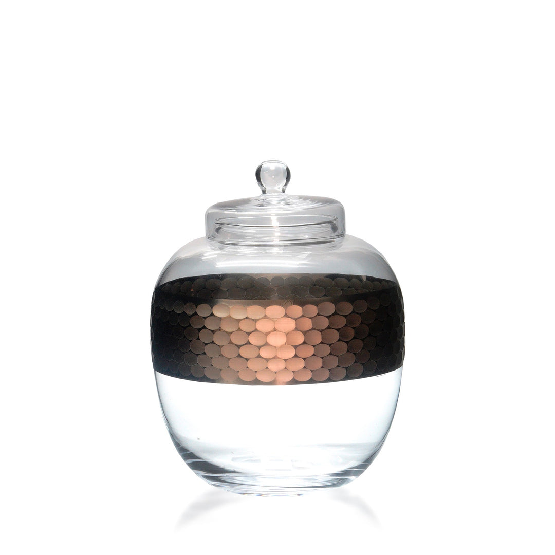 Espezo Glassware - Luxury Small Glass Bowl & Lid with a Cleopatra Decoration - - Espezo