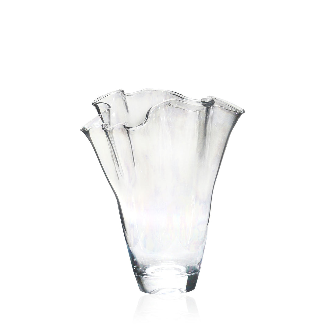 Espezo Glassware - Luxury Medium Flower Neck Vase with a Rainbow Decoration - - Colorlites