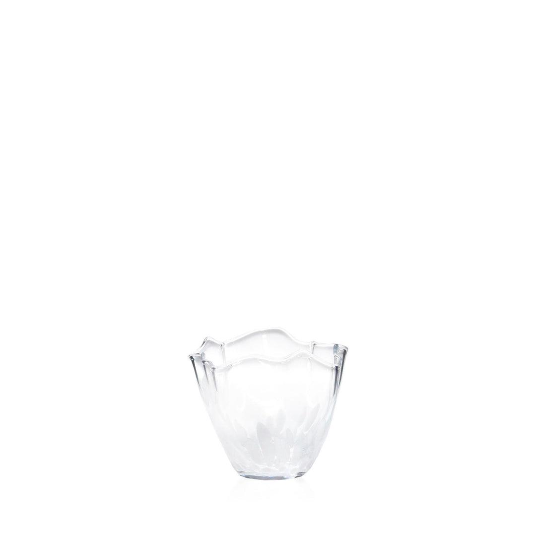 Espezo Glassware - Luxury Flower Neck Vase with a White Decoration - - Colorlites