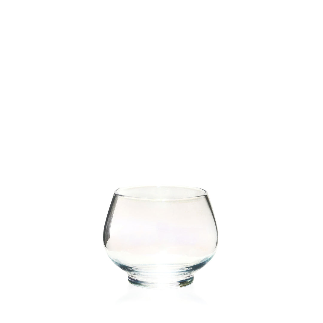 Espezo Glassware - Luxury Small Chunky Glass Bowl & Lid with a Rainbow Decoration - - Espezo