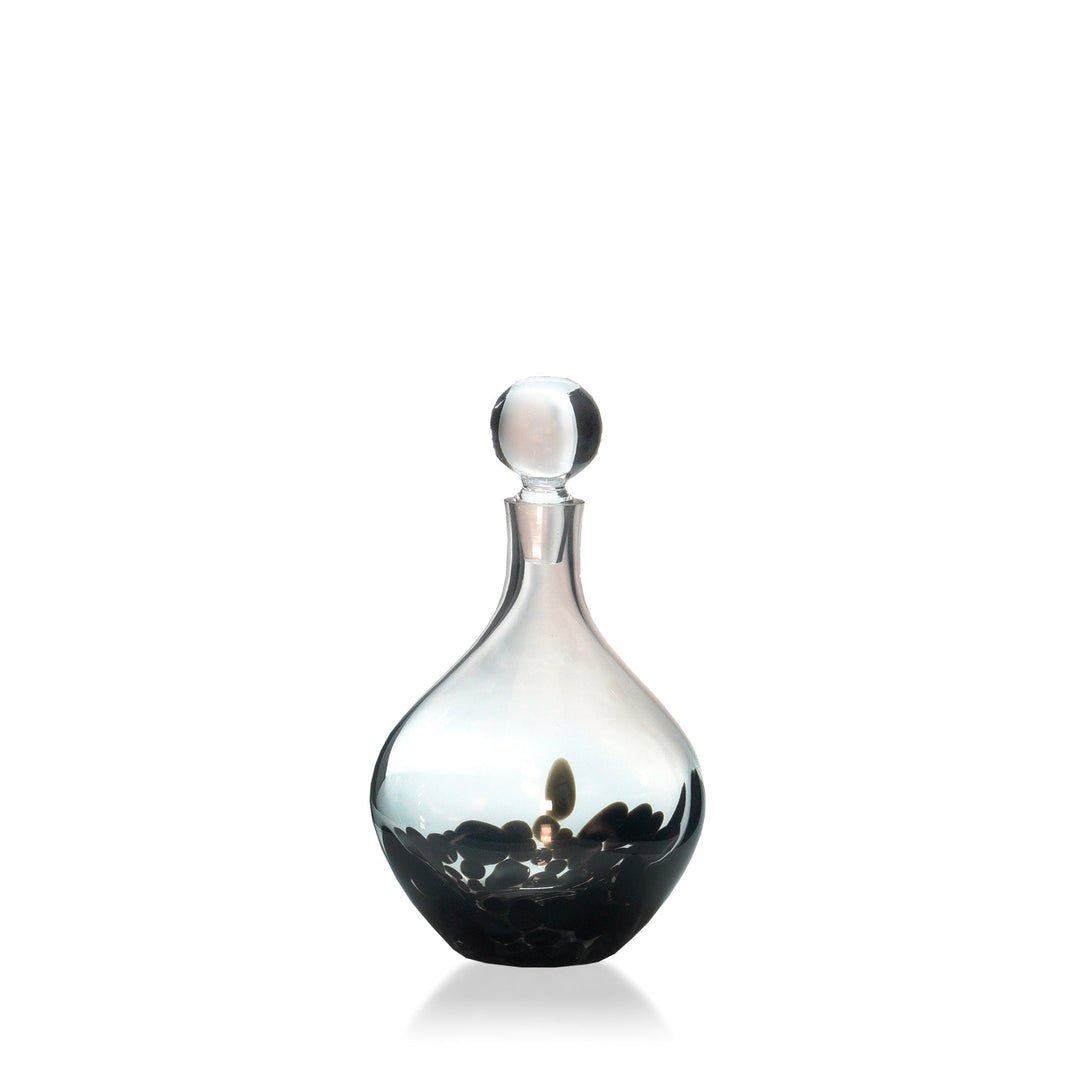 Espezo Glassware - Luxury Slim Neck Decanter with a Black Decoration - - Espezo