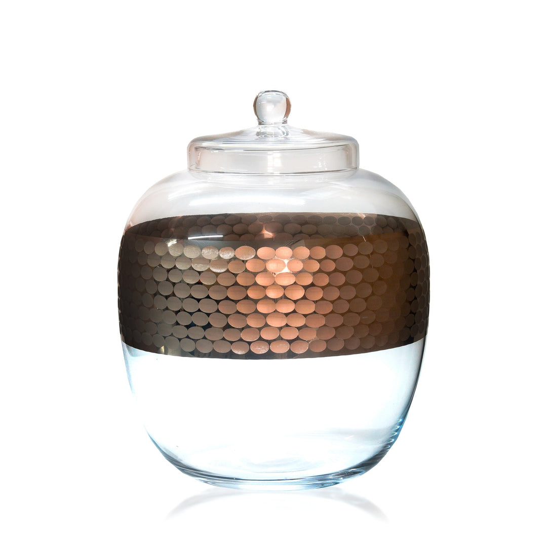 Espezo Glassware - Luxury Large Glass Bowl & Lid with a Cleopatra Decoration - - Colorlites