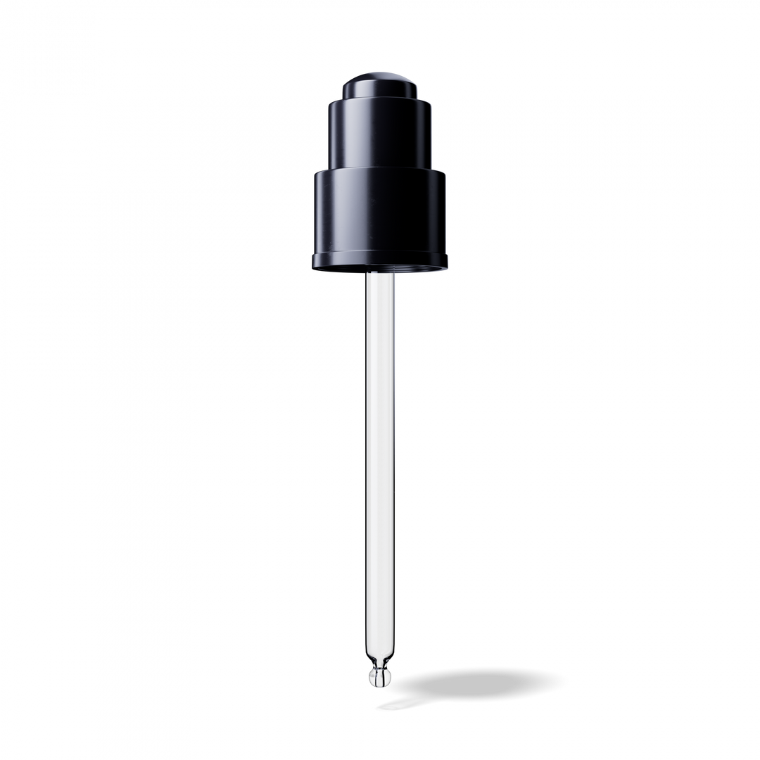 Miron - Push-button pipette 24/410, black glossy, bulb Nitrile 0.40ml, ball tip, straight (Virgo 100) - - Miron