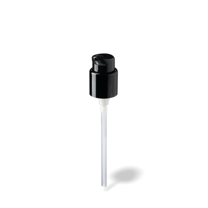Miron - Lotion pump Metropolitan 18/400, PP/metal, black shiny collar, dose 0.15ml, twist-lock (Capella 30) - Pumps - Miron