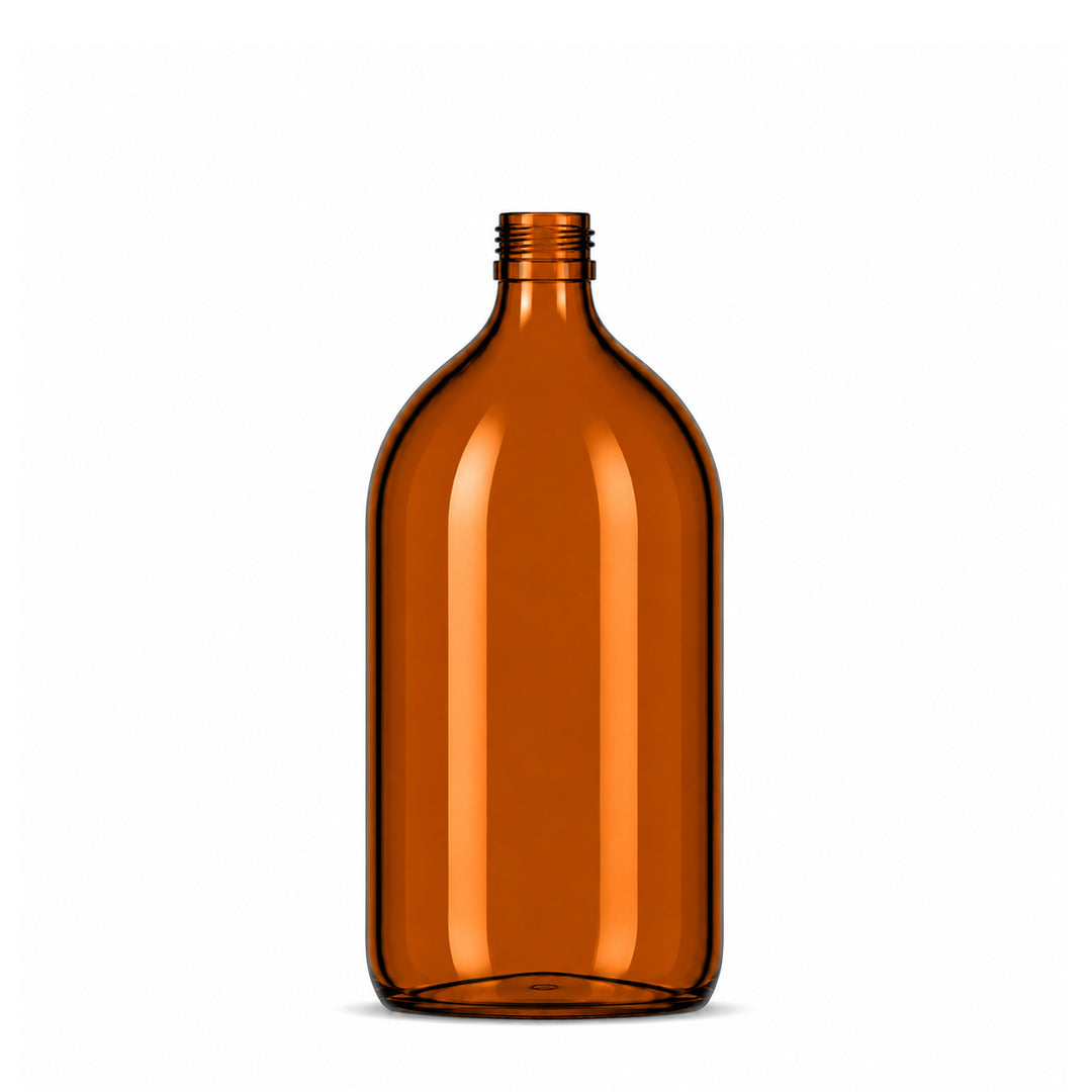 1000ml Amber Glass Alpha Bottle - Glass - Medical Glass - Coloured Bottles