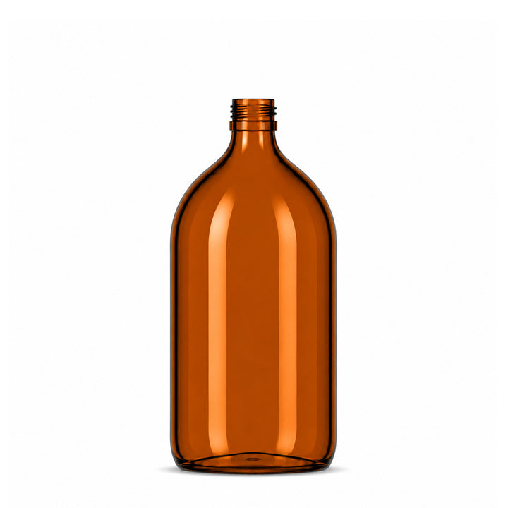 1000ml Amber Glass Alpha Bottle - Glass - Medical Glass - Coloured Bottles