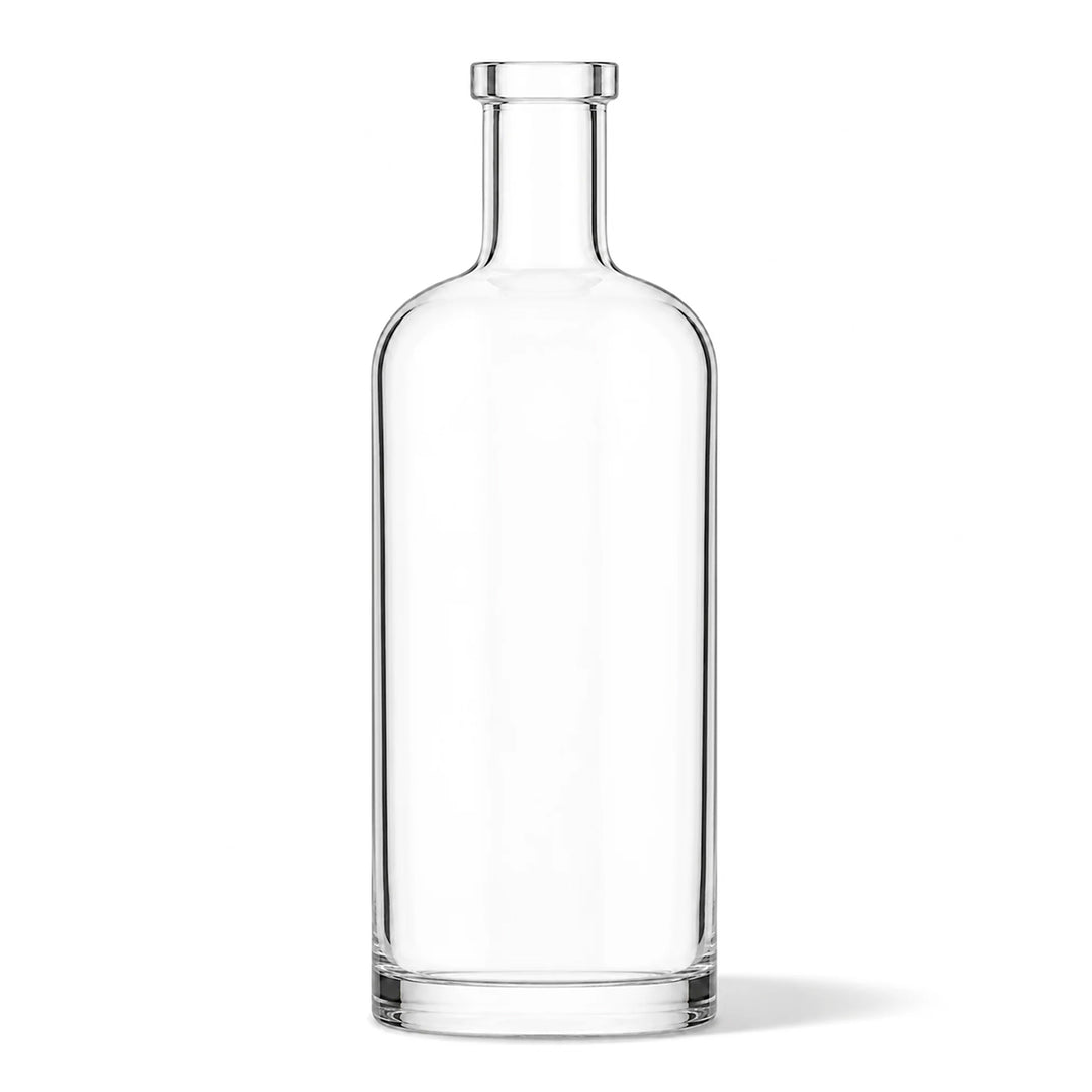 1000ml Clear Glass Round Nocturne Bra Bottle (Cork Neck) - Glass - Food Glass - Coloured Bottles