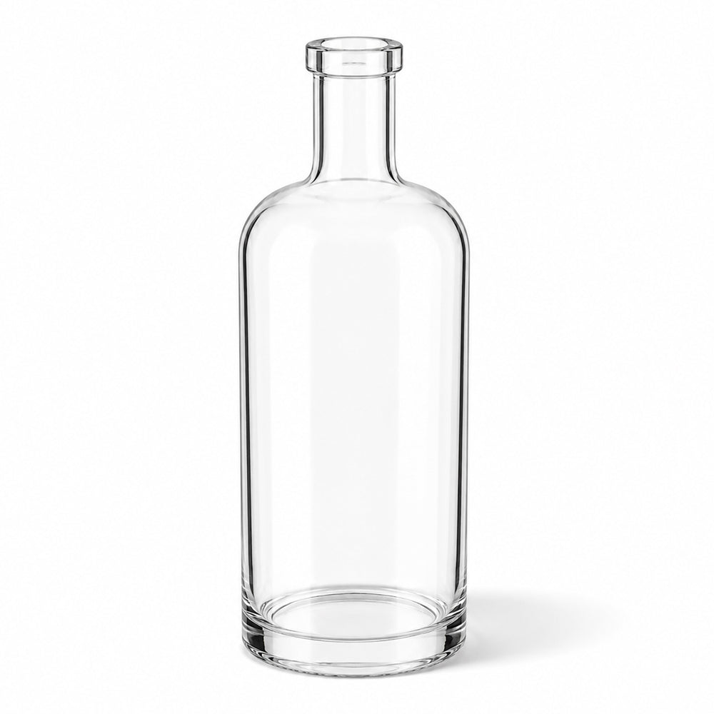 1000ml Clear Glass Round Nocturne Bra Bottle (Cork Neck) - Glass - Food Glass - Coloured Bottles