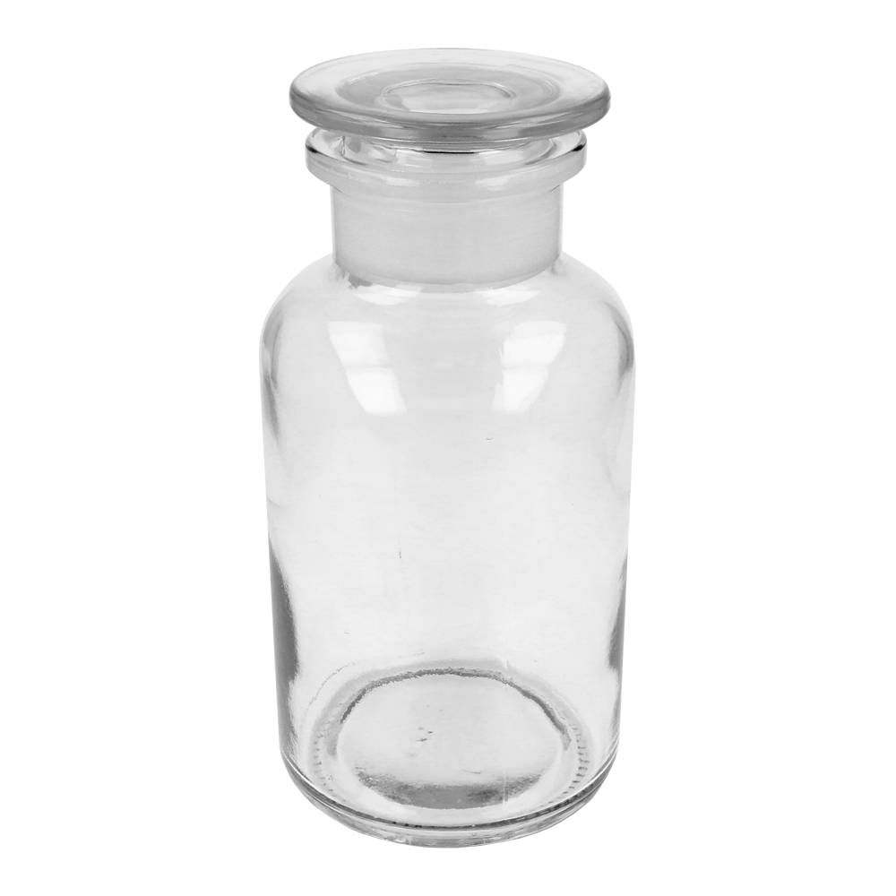 500ml Clear Glass Reagent Bottle & Ground Glass Stopper - Glass - Aromatherapy Glass - Coloured Bottles