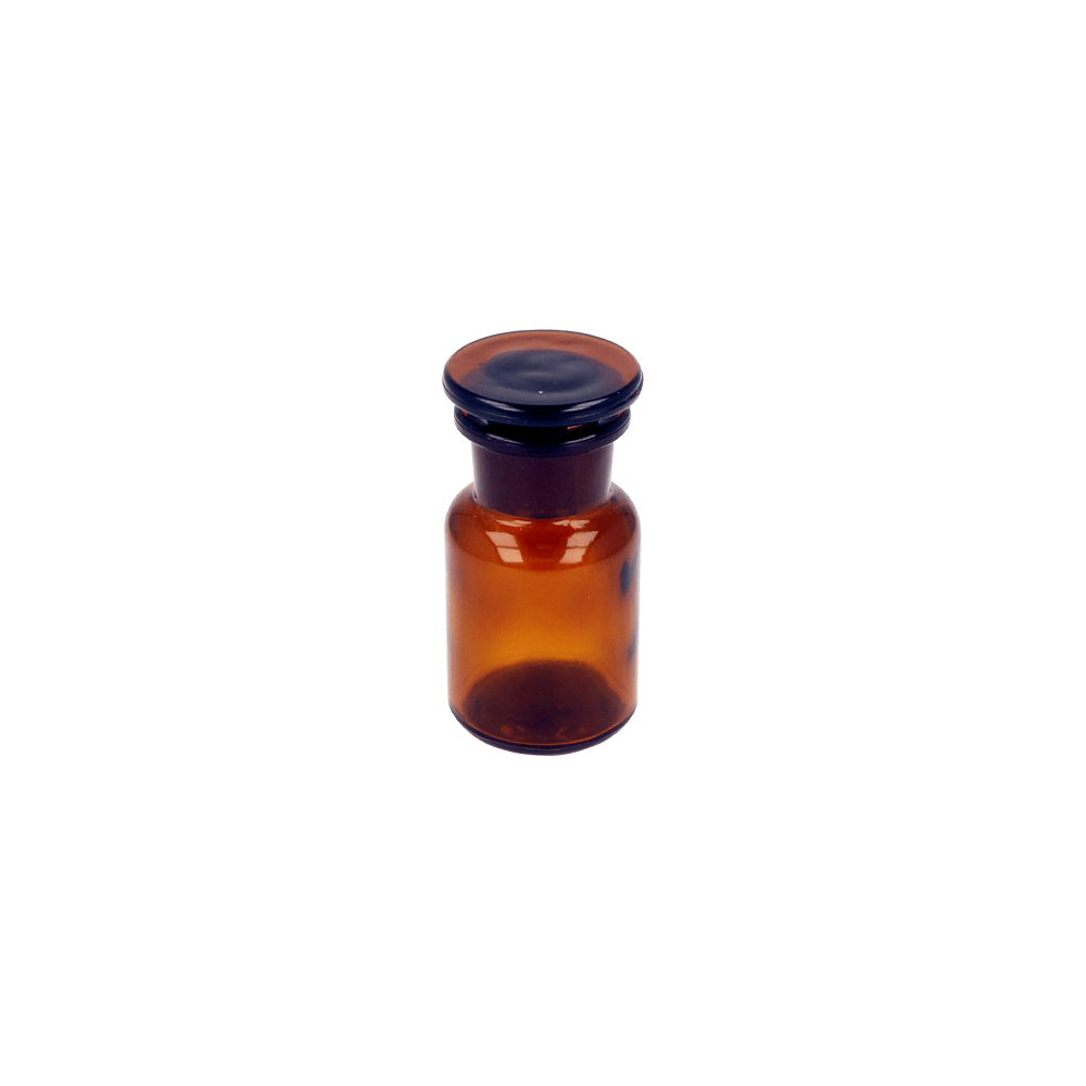 50ml Amber Glass Reagent Bottle & Ground Glass Stopper - Glass - Aromatherapy Glass - Coloured Bottles