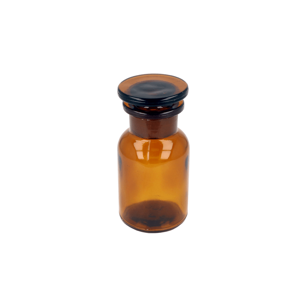 100ml Amber Glass Reagent Bottle & Ground Glass Stopper - Glass - Aromatherapy Glass - Coloured Bottles