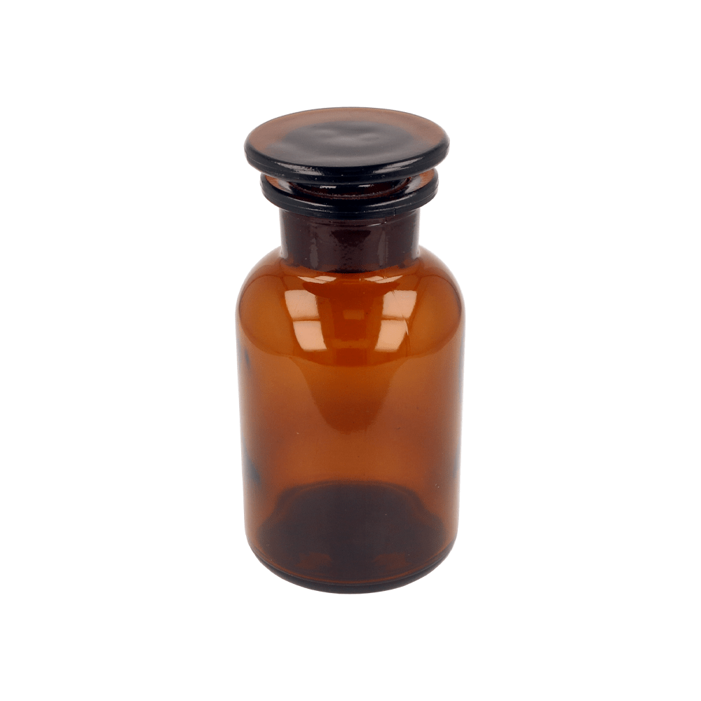 250ml Amber Glass Reagent Bottle & Ground Glass Stopper - Glass - Aromatherapy Glass - Coloured Bottles