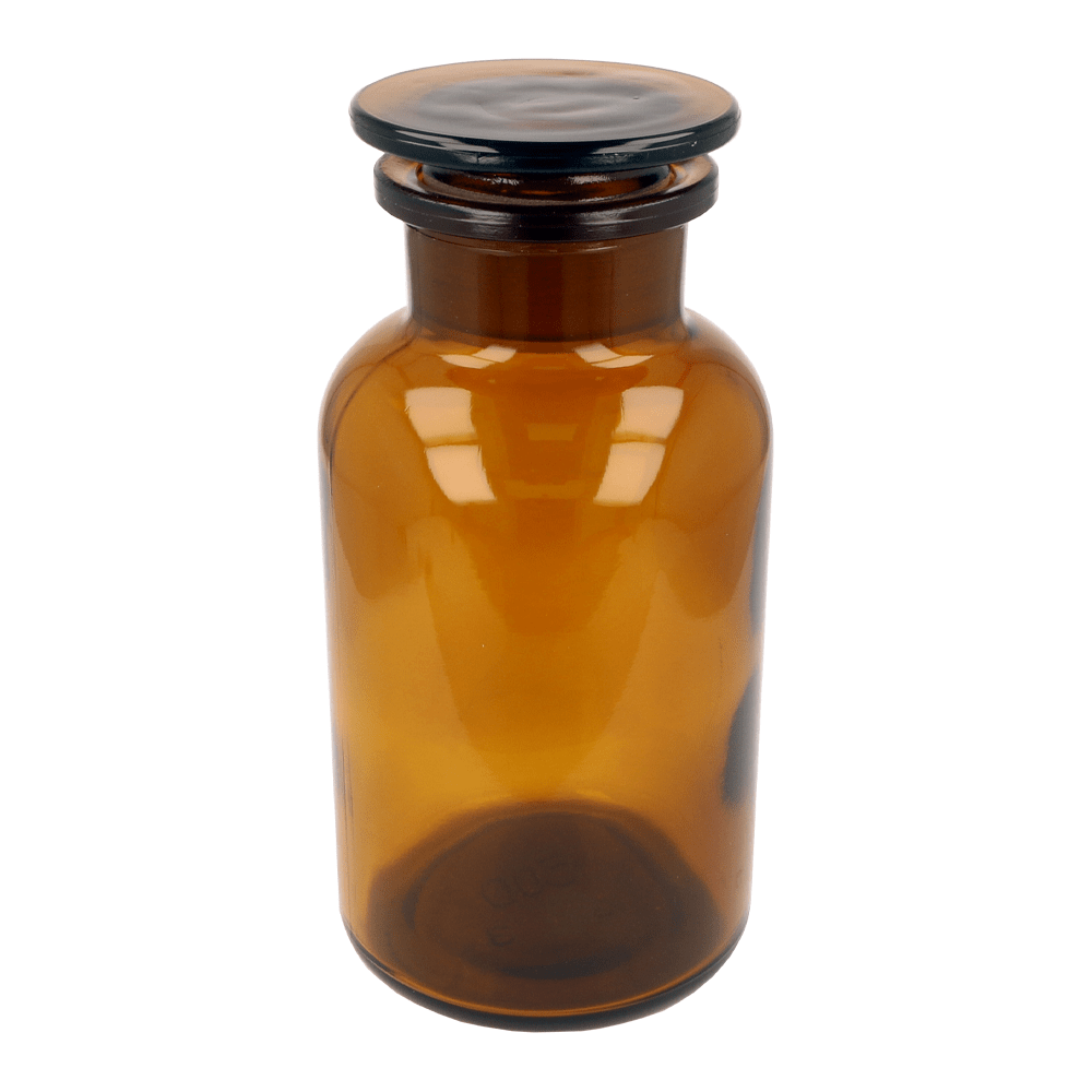 500ml Amber Glass Reagent Bottle & Ground Glass Stopper - Glass - Aromatherapy Glass - Coloured Bottles