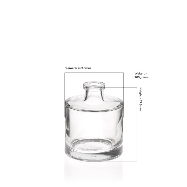 100ml Lia Clear Glass Round Diffuser Bottle (Cork Neck) - Glass - Diffuser Glass - Coloured Bottles
