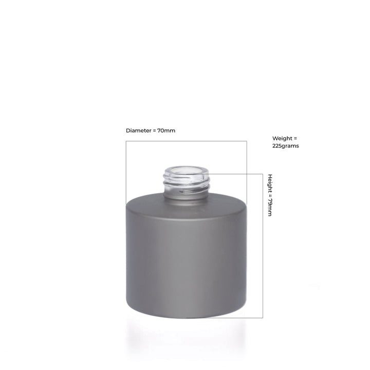 100ml Matt Grey Glass Round Diffuser Bottle - Glass - Diffuser Glass - Colorlites