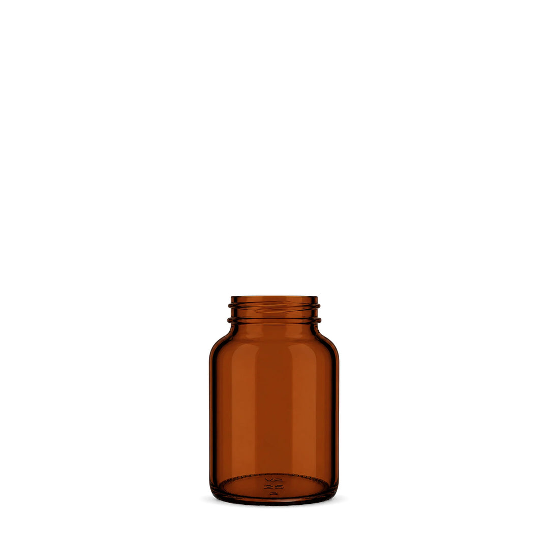 100ml Amber Glass Powder Jar - Glass - Medical Glass - Coloured Bottles
