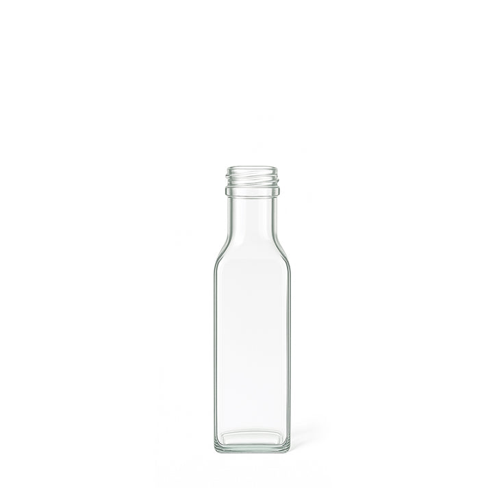 100ml Clear Glass Square Marasca Bottle (31.5mm Neck) - Glass - Food Glass - Colorlites