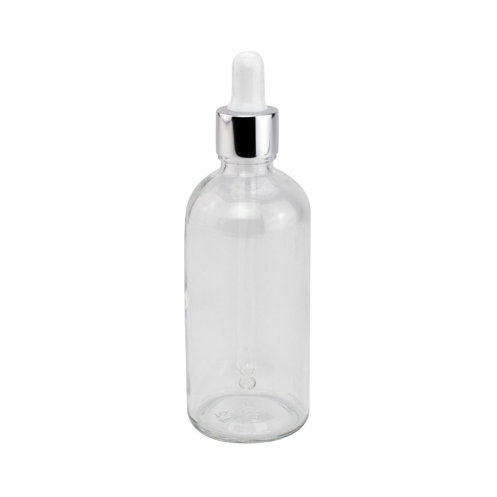 G18 100ml, 105mm Silver & White Pipette ( For 100ml Tall Clear Dropper Bottle) - Caps - Pipettes - Colorlites
