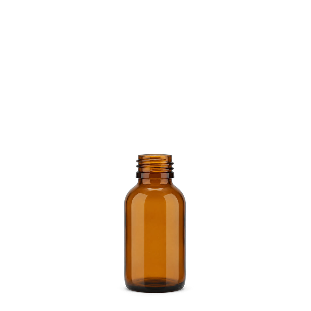 100ml Amber Glass Boston Round Bottle - Glass - Medical Glass - Coloured Bottles