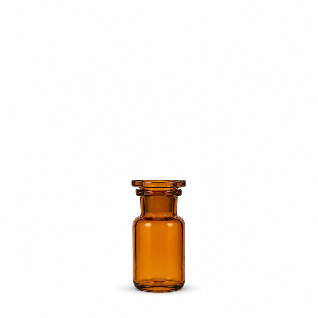 100ml Amber Glass Reagent Bottle & Ground Glass Stopper - Glass - Aromatherapy Glass - Coloured Bottles