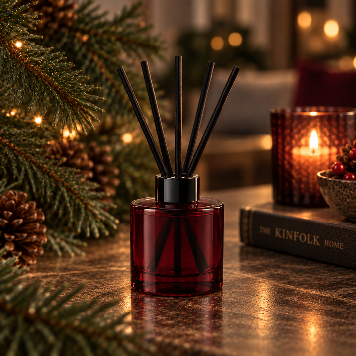 100ml Burgundy Glass Round Karen Diffuser Bottle - Glass - Diffuser Glass - Coloured Bottles