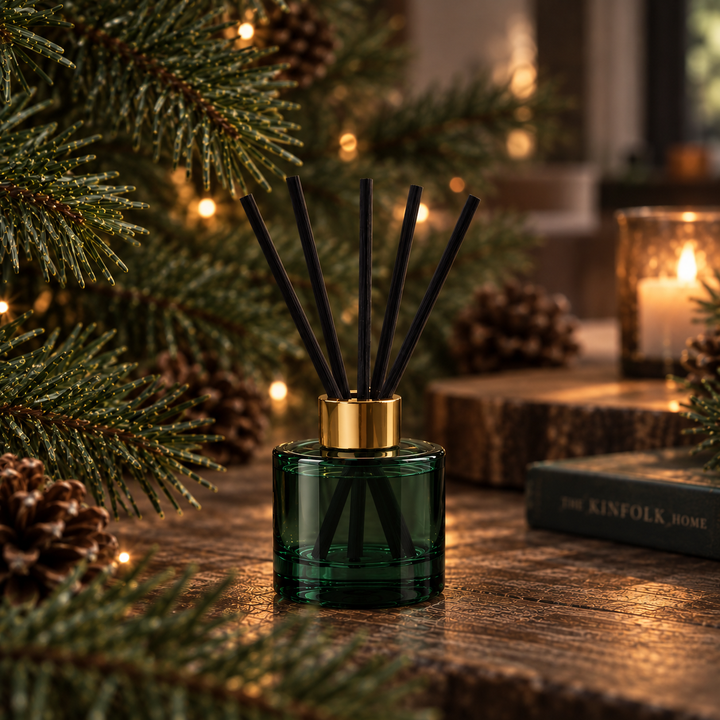 100ml Forest Green Glass Round Karen Diffuser Bottle - Glass - Diffuser Glass - Coloured Bottles