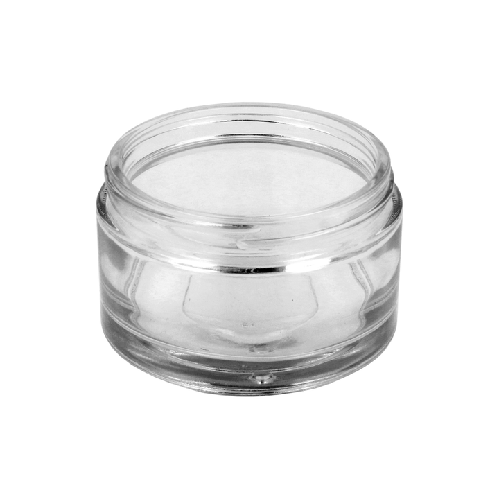 200ml Clear Glass Cosmetic Jar (89R3) & 89R3 Black Bakelite Lid - - ColouredBottles