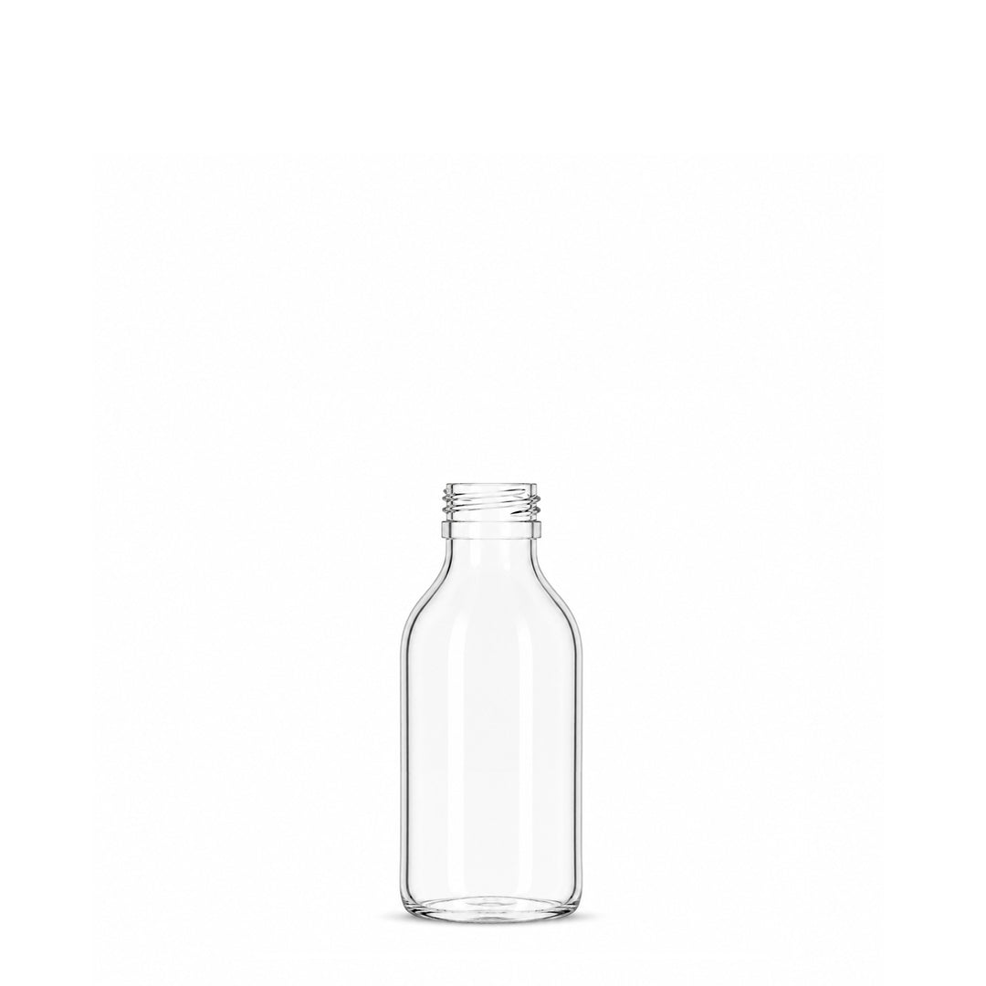 125ml Clear Glass Alpha Bottle - Glass - Medical Glass - Coloured Bottles