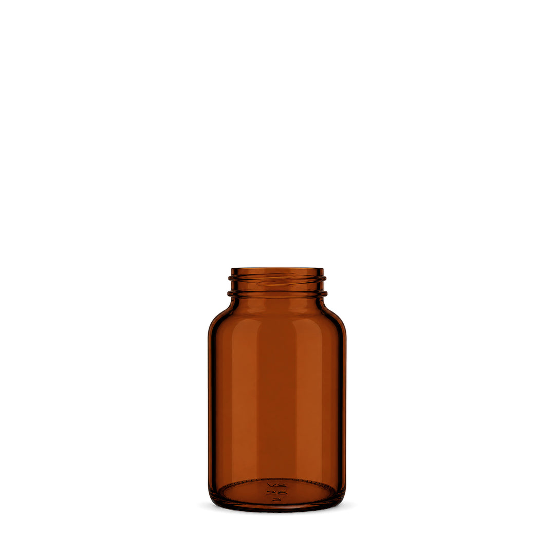 130ml Amber Glass Powder Jar - Glass - Medical Glass - Coloured Bottles