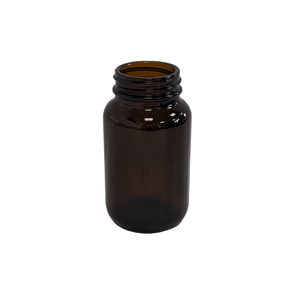 130ml Amber Glass Powder Jar - Glass - Medical Glass - Coloured Bottles